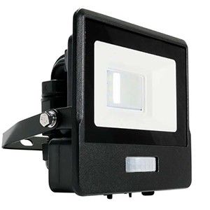 V-TAC LED Bouwlamp 10W 6500K zwart met sensor + kabelinvoer