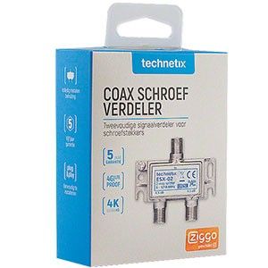 Coax verdeler 2-voudig F-connector
