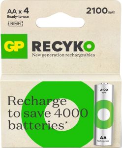 GP NiMH oplaadbare batterij AA 2100mA blister(4)