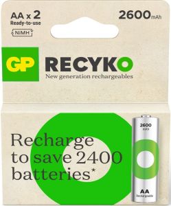 GP NiMH oplaadbare batterij AA 2600mA blister(2)