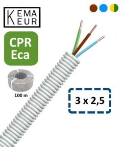 Installatiebuis flexibel 5/8 (16mm) bedraad grijs 100m