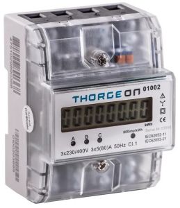 KWH meter 3-fase digitaal transparant 80A + puls