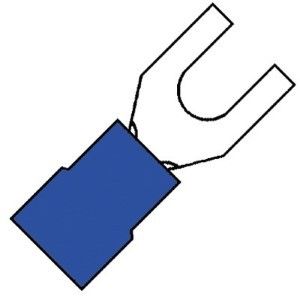 Kabelschoen vork blauw 6.4mm