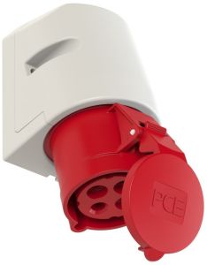 CEE 4P/32A/400V opbouw wcd rood