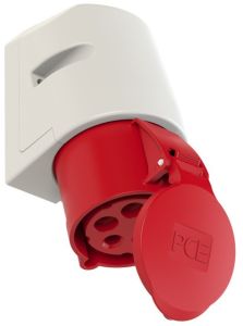 CEE 5P/32A/400V opbouw wcd rood