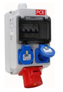 CEE wandverdeler 1xCEE 5P/16A/400V + 2xWCD