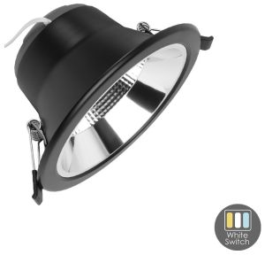 LED downlighter reflector 12W 3CCT dimbaar zwart