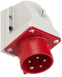 CEE 5P/16A/400V opbouw wcd rood met pennen