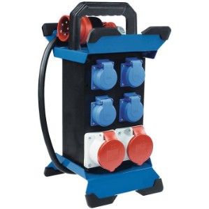 CEE verdeler 5P/16A/400V naar 2xCEE + 4xWCD