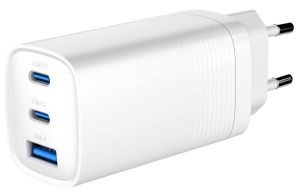 USB + 2x USB-C snellader 67W wit