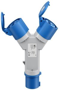 CEE adapter CEE stekker naar 2x CEE contra stekker