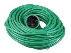 Verlengsnoer PVC groen 2x1qmm 20m