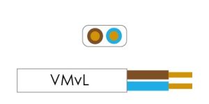 Kabel H03VV-VV-H2F ovaal plat 2x0,75qmm wit