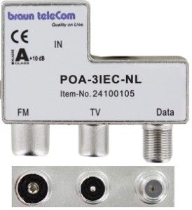 Coax opdruk verdeler 3-voudig IEC - TV-DATA-RADIO