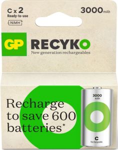 GP NiMH oplaadbare batterij C 3000mA blister(2)
