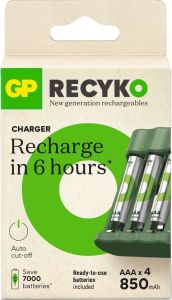 GP Batterijlader USB 3H met 4x850mA AAA batterij