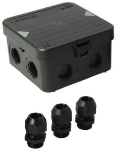 Kabeldoos Attema AK1 + 3 wartels M20 IP65 zwart