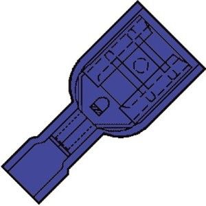 Kabelschoen vlaksteker female iso blauw 6.3mm