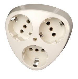 Stopcontact RA inbouw 3-voudig creme