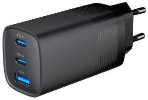 USB + 2x USB-C snellader 67W zwart