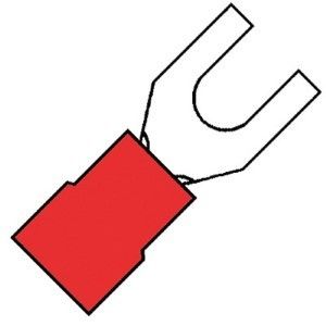 Kabelschoen vork rood 5.3mm