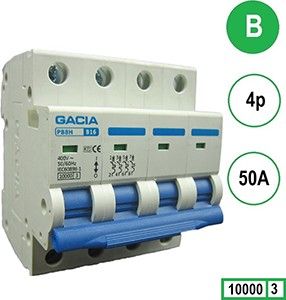 Installatieautomaat 50A B kar 4p GACIA