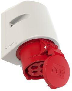 CEE 4P/16A/400V opbouw wcd rood