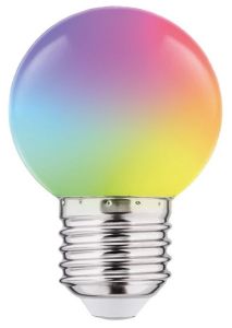 LED kogellamp E27 RGB 1W