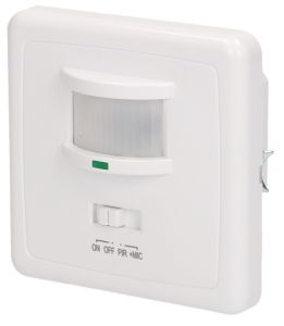 Bewegingsmelder IR inbouw wand wit geluidsdetectie