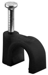 Kabelclip 7mm rond zwart box(100)