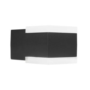 Wandlamp zwart vierkant 8W LED IP44 3000K