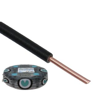 VD H07V-U draad Eca 1,5qmm zwart Vatan 100m