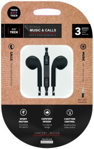Oordopjes stereo 3,5mm met volumeregelaar zwart