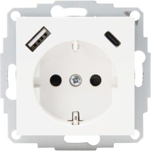 Kopp HK07 WIT inbouw stopcontact wcd RA + USB +USB-C
