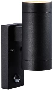 Wandlamp Tin Maxi Double 2x GU10 zwart IP54 + sensor