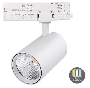 LED railspot 3-fase wit multi instelbaar 10-30W 3CCT