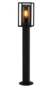 Paallamp Griffin E27 zwart smokey IP44 80cm