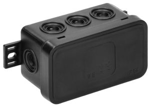 Kabeldoos IP54 zwart smal 80x45x41mm