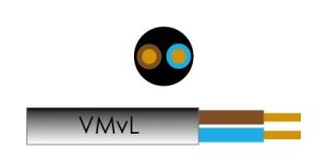 Kabel H03VV-F VMVS rond 2x0,75qmm zwart
