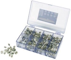 Assortimentsdoos glaszekeringen 5x20mm snel