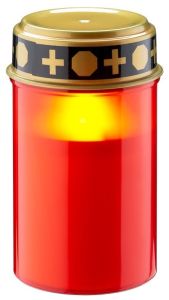 LED rouwlicht 12cm met timer rood (excl. 2xC batterij)