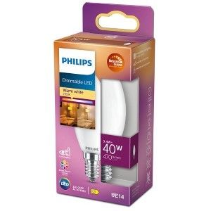 Philips LED kaars E14 3,4-40W filament mat WarmGlow blister