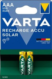 Varta NiMH oplaadbare batterij AAA 550mA Solar blister(2)
