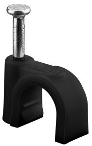 Kabelclip 12mm rond zwart box(100)