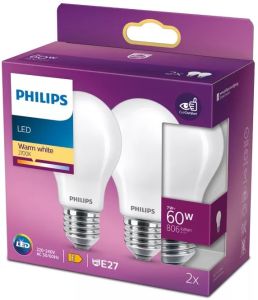 Philips LED GLS E27 7-60W 2700K filament mat blister(2)