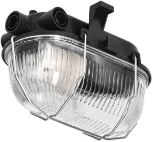 Wandlamp E27 ovaal pvc met metalen korf zwart