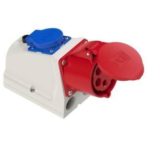CEE 5P/32A/400V opbouw wcd rood + wcd 230v RA