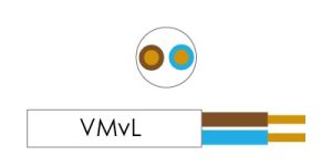 Kabel H03VV-F VMVS rond 2x0,75qmm wit