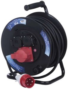 Kabelhaspel H07 5x1,5qmm 400V 25m zwart IP44