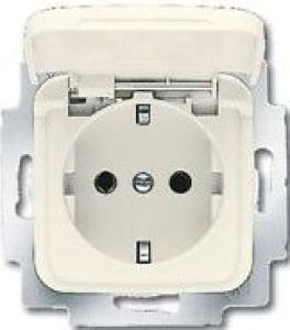 Busch Jaeger CREME inbouw stopcontact wcd RA met deksel